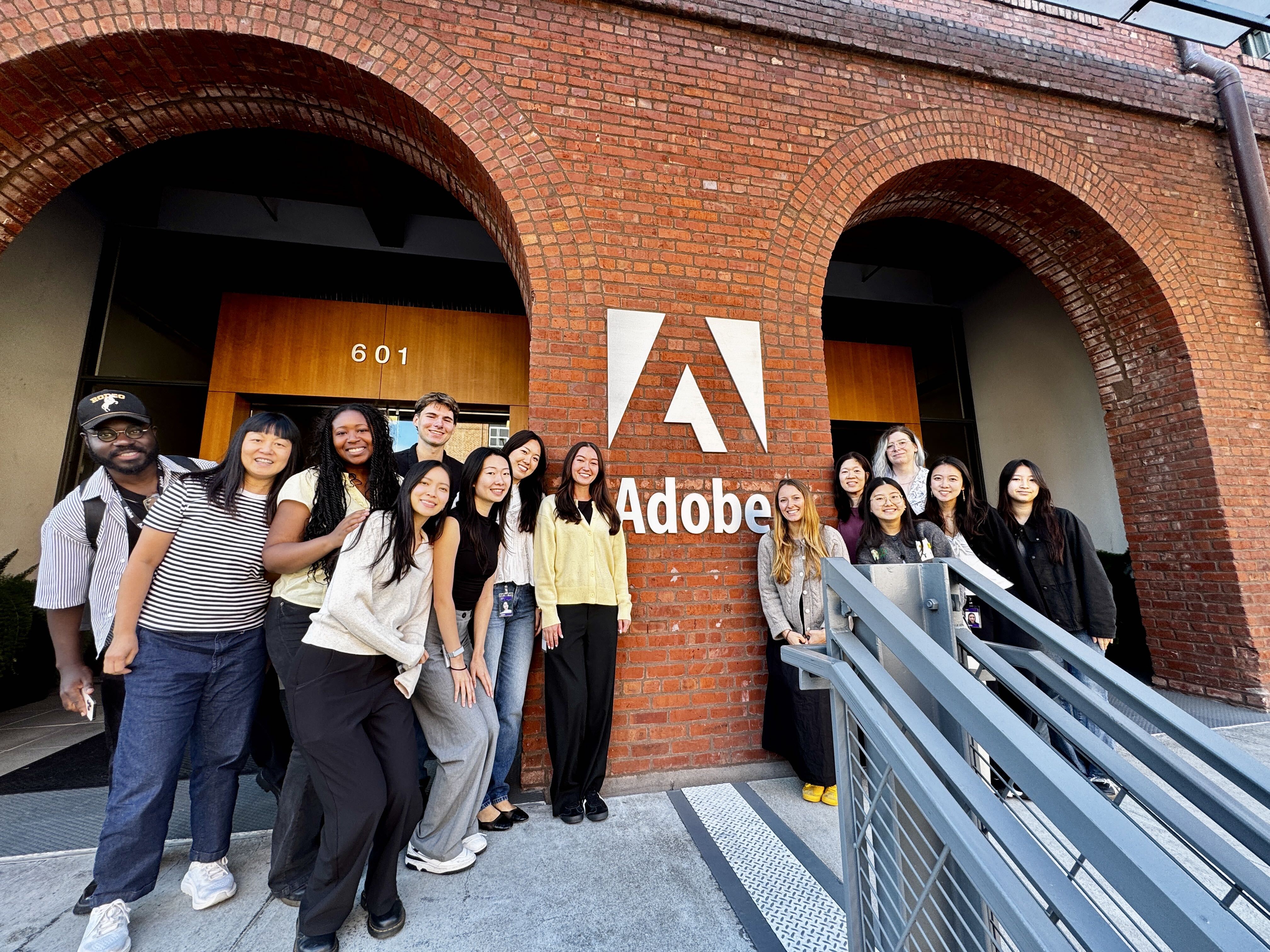 Nishat and fellow interns outside the Adobe office