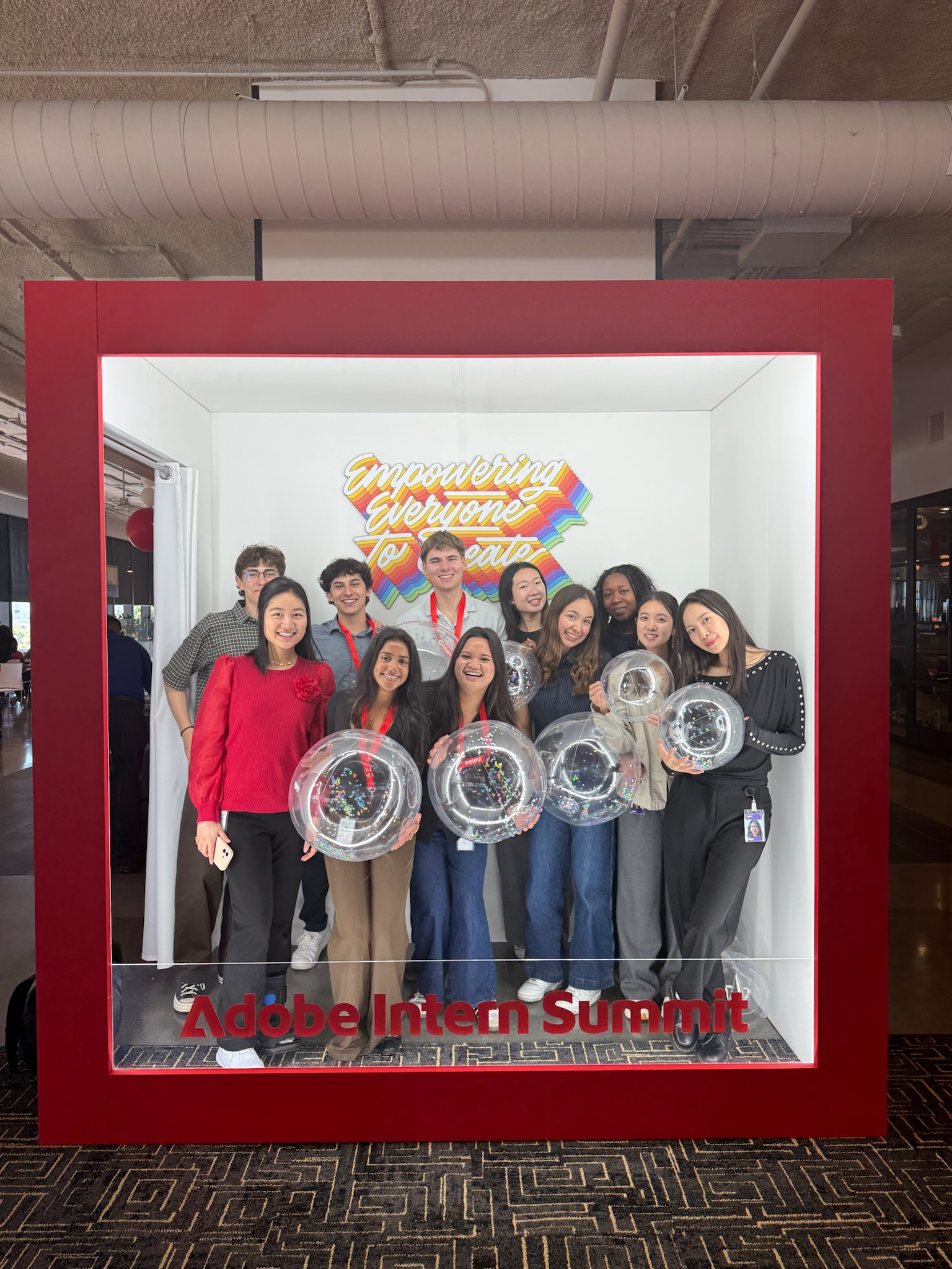 Nishat and fellow interns at the Adobe Intern Summit