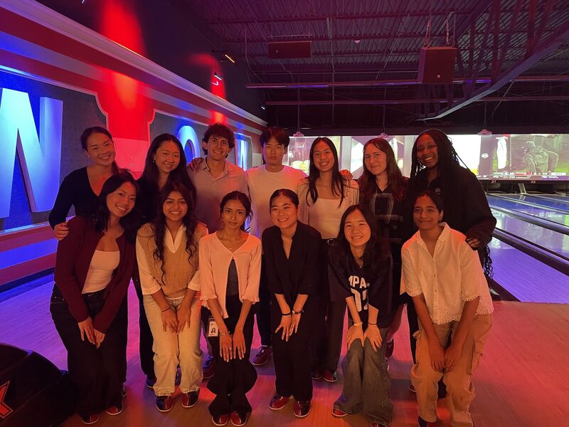 Nishat and her team at a bowling event