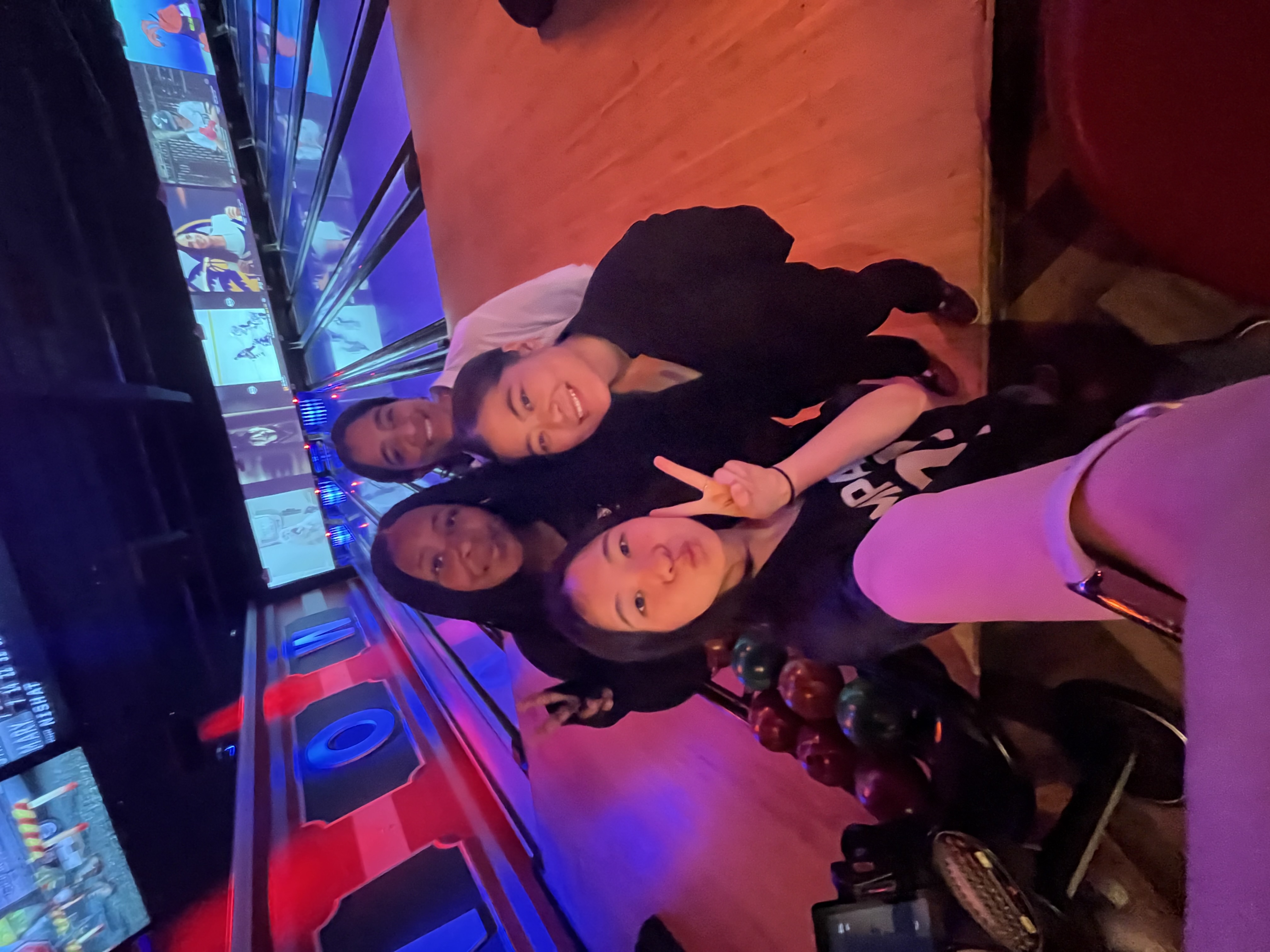 Nishat with friends at a bowling event